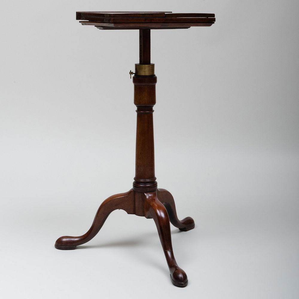 Appraisal: George II Mahogany Retractable Reading Stand x x in closed