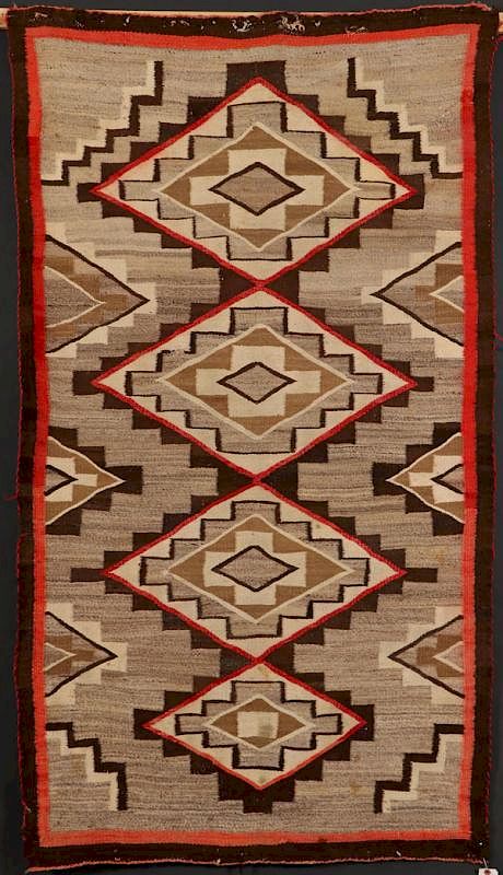 Appraisal: A SOUTHWEST NAVAJO RED MESSA HANDWOVEN WOOL RUG A SOUTHWEST