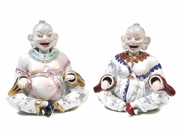 Appraisal: A pair of contemporary German porcelain style nodders height in