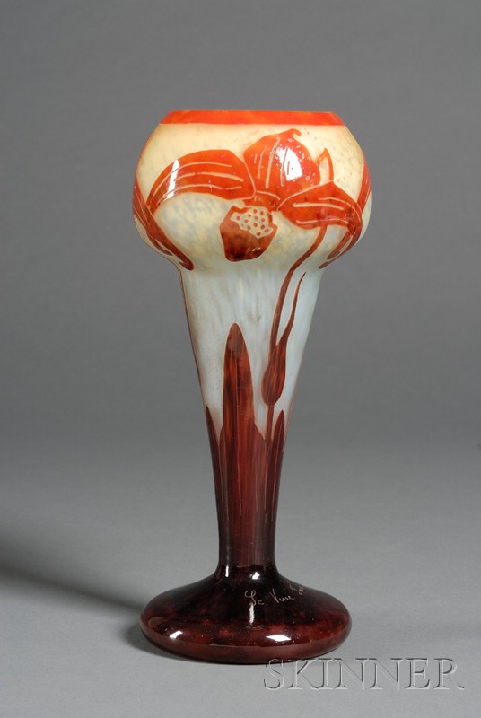 Appraisal: Le Verre Francais Vase Cameo glass France th century Overlay