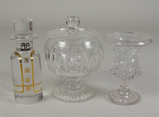 Appraisal: Three Pieces of Crystal L E Kosta Boda paperweight of