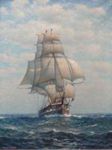 Appraisal: TYLER James G O C of Ship at Sea Signed