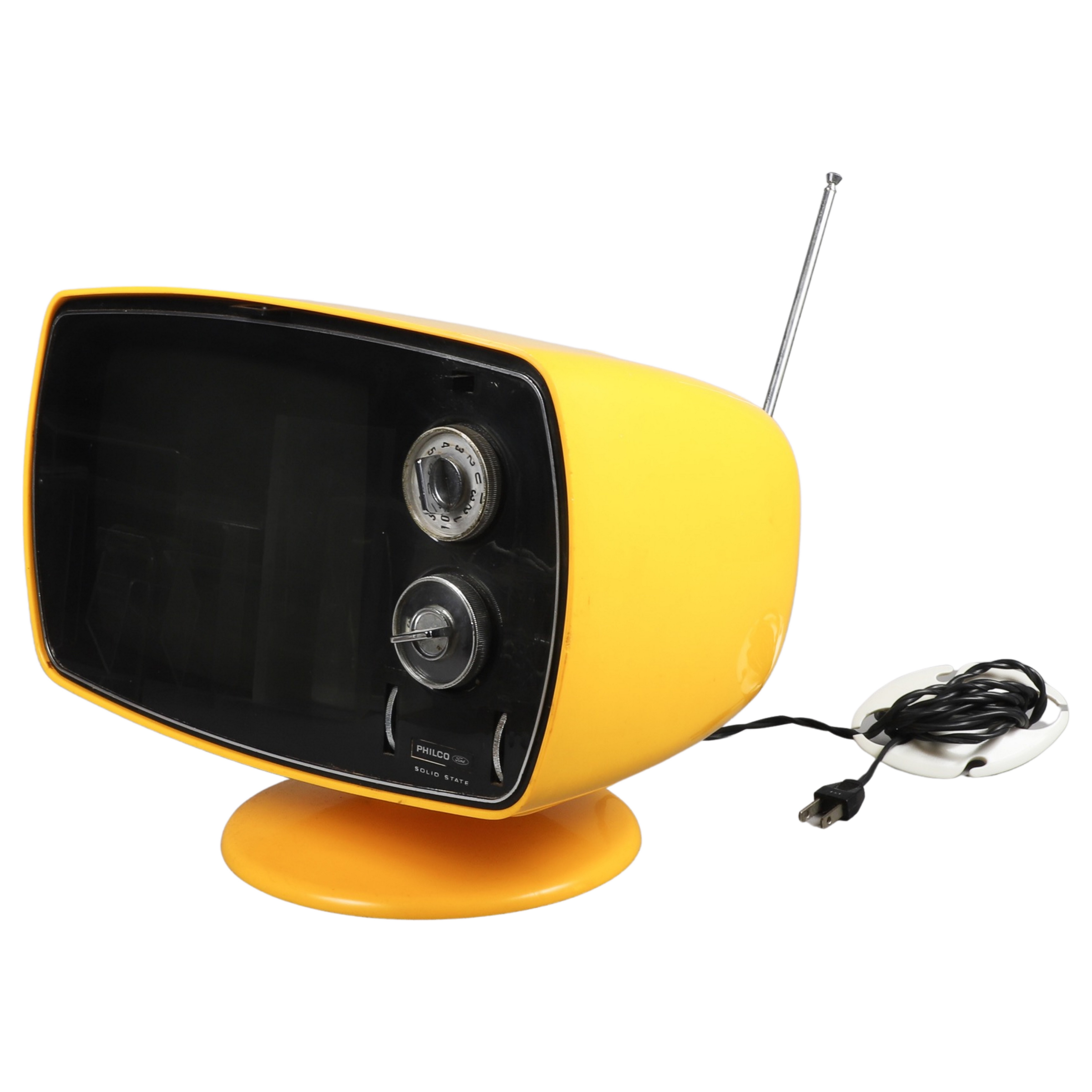 Appraisal: Philco Ford Space Age TV in yellow B E YL