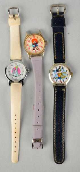 Appraisal: Lot of Vintage Character Wrist Watches Includes one Cinderella one