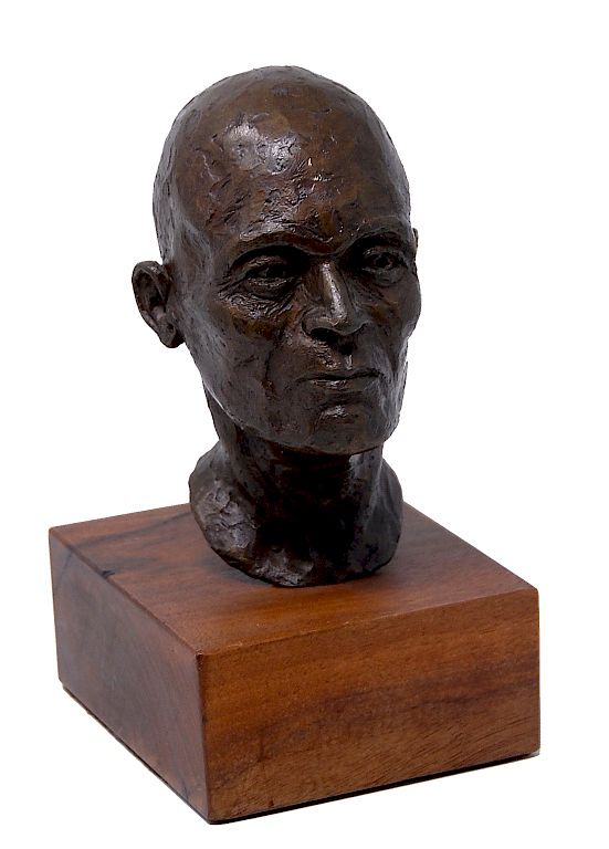 Appraisal: Edela Modernist Bronze Bust Sculpture Signed Edela Modernist Bronze Bust