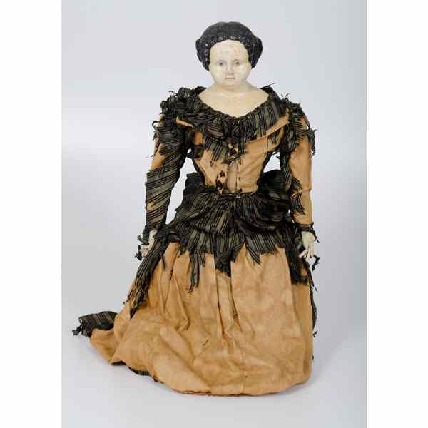 Appraisal: Victorian Composition Doll th century composition doll with molded hair