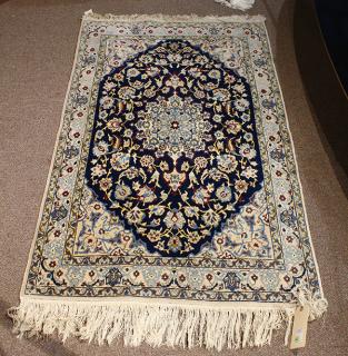 Appraisal: Persian Nain carpet Persian Nain carpet ' x '