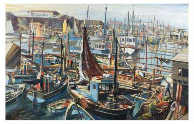 Appraisal: CLARENCE E BLACKBURN - 'Boats in the harbour King's lynn'