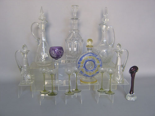 Appraisal: Fourteen pcs of misc glass early th c to include