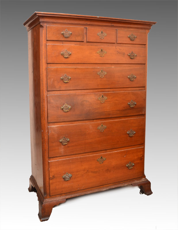 Appraisal: TH CENTURY CHERRY TALL CHEST OF DRAWERS Mid to late