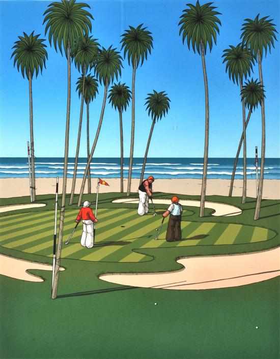 Appraisal: JAMES WILLEBRANT BORN Pacific Putt screenprint x cm