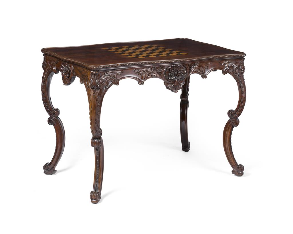 Appraisal: VICTORIAN MAHOGANY AND INLAID GAMES TABLE TH CENTURY in the