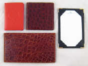 Appraisal: A crocodile skin wallet and three other leather accessories