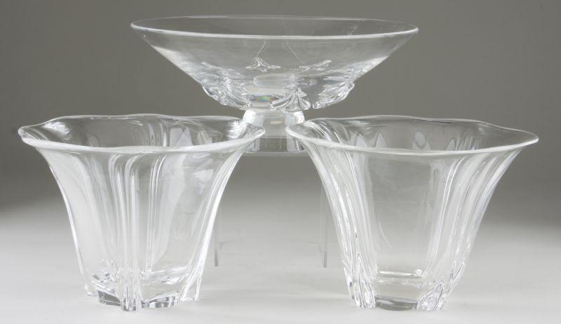 Appraisal: Three Pieces of Steuben Glass all with etched signature to