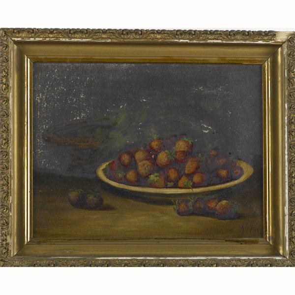 Appraisal: AMERICAN STILL LIFES Two untitled oil paintings th c framed