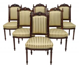 Appraisal: CARVED LOUIS XVI STYLE SIDE CHAIRS lot of Louis XVI