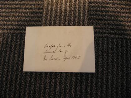 Appraisal: Lot Abraham Lincoln Textile Scraps from the Funeral Car of