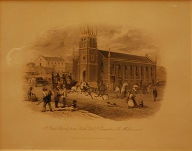 Appraisal: THREE S T GILL ENGRAVINGS DEPICTING ST FRANCIS' CATHEDRAL ST