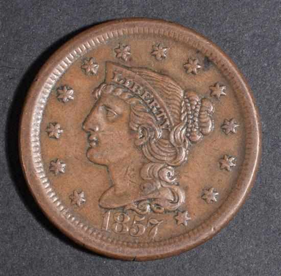 Appraisal: Two United States coronet type copper large cents large date