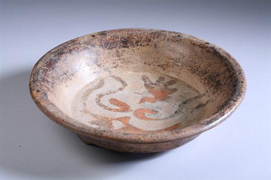 Appraisal: MAYAN POTTERY TRIPOD SHALLOW BOWL The interior with traces of