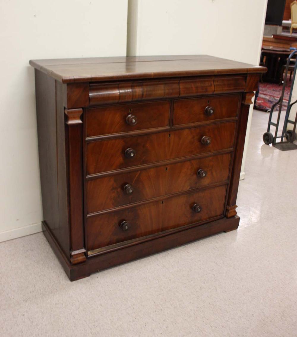 Appraisal: VICTORIAN MAHOGANY CHEST OF DRAWERS Scottish th century with long