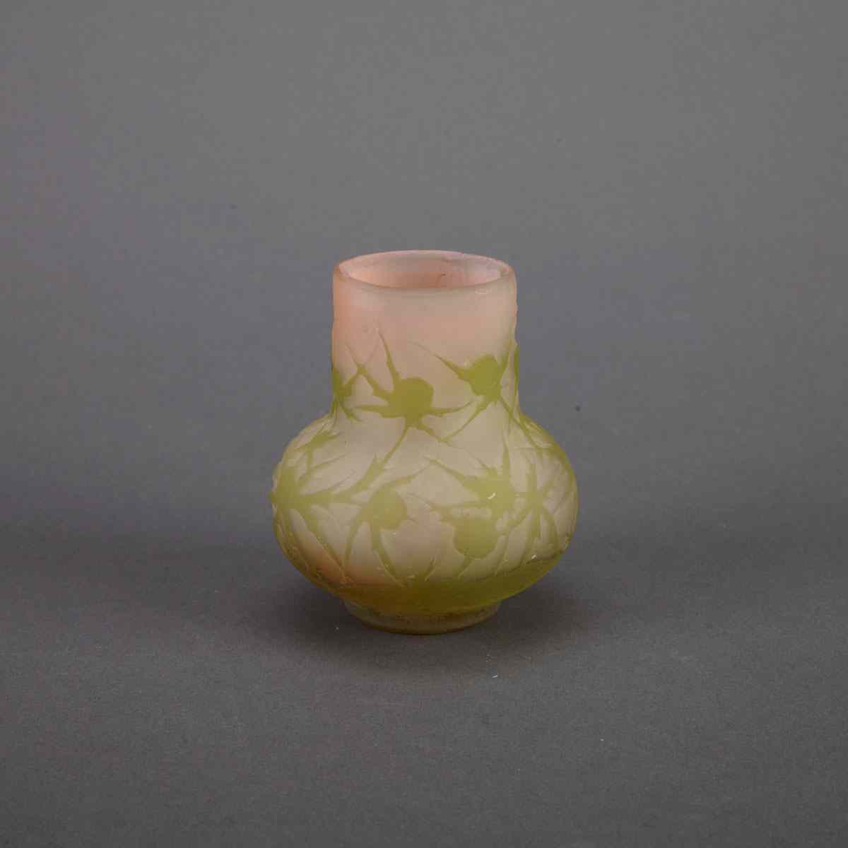 Appraisal: Galle Cameo Glass Small Vase early th century height cm