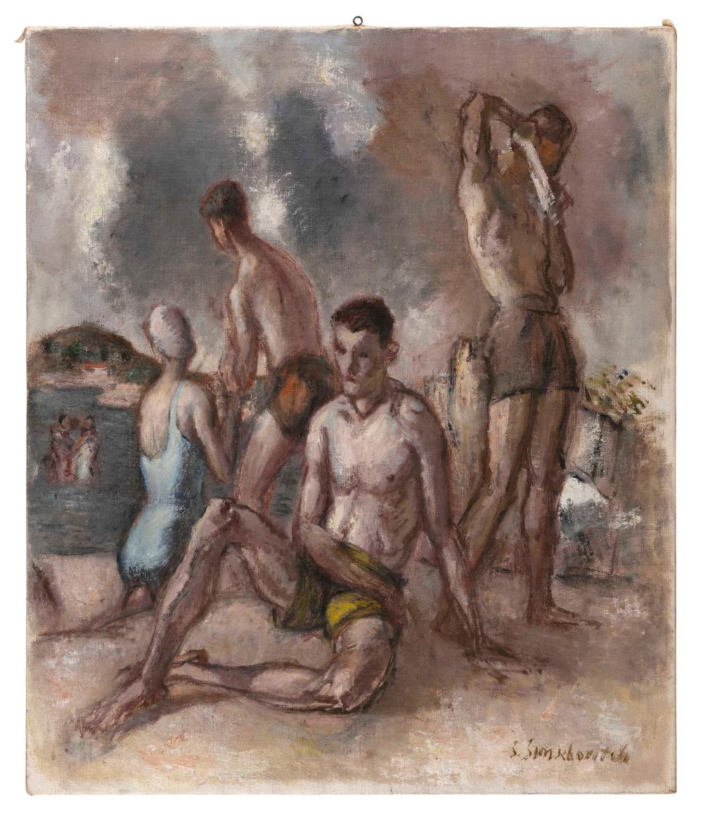 Appraisal: SIMKA SIMKHOVITZ NEW YORK CONNECTICUT UKRAINE - BATHERS UNDER A