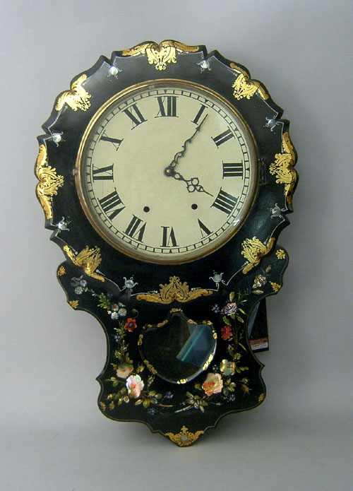 Appraisal: French ebonized wall clock h