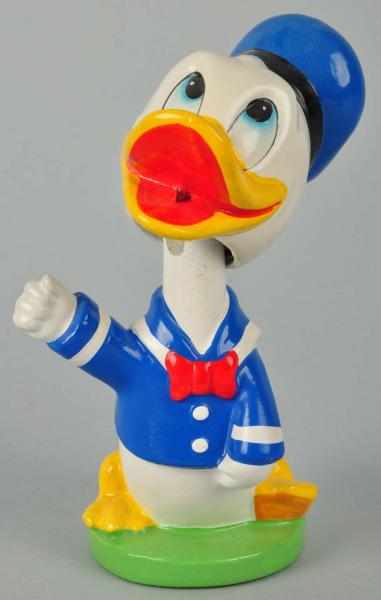 Appraisal: Walt Disney Donald Duck Bobbing Head Doll Description Green round