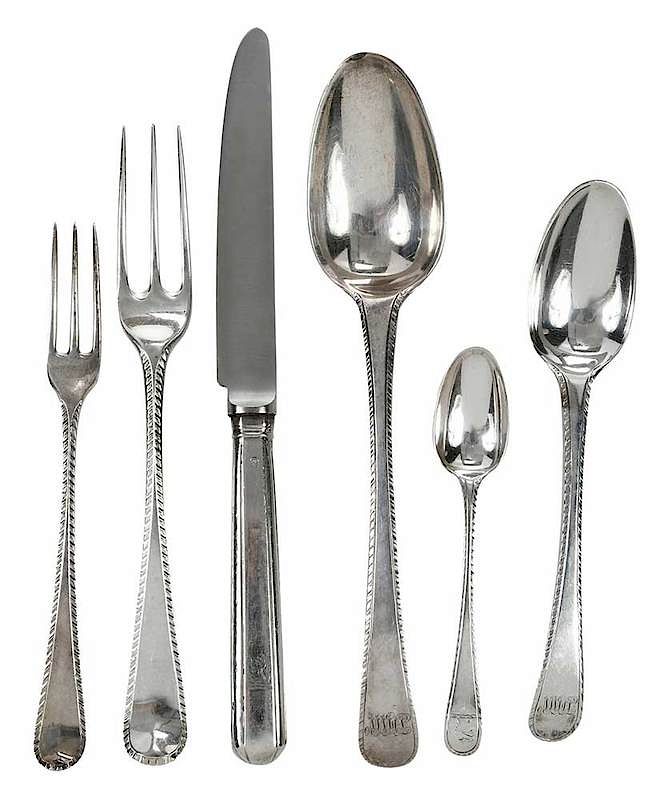 Appraisal: George III English Silver Flatware piece most th century all