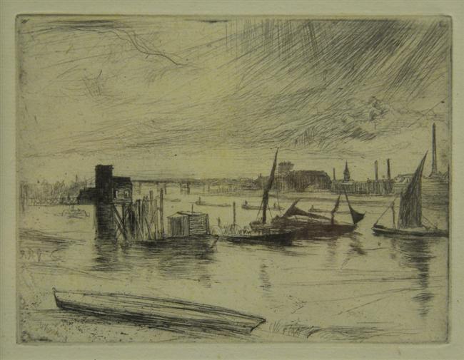 Appraisal: JAMES MCNEIL WHISTLER American - EARLY MORNING BATTERSEA etching drypoint