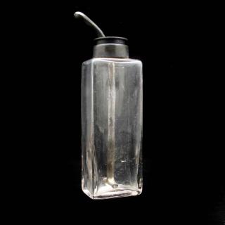 Appraisal: Rectangular Nursing Bottle second half th century heavy glass bottle