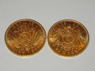 Appraisal: TWO PRUSSIAN MARKS PIECES dated