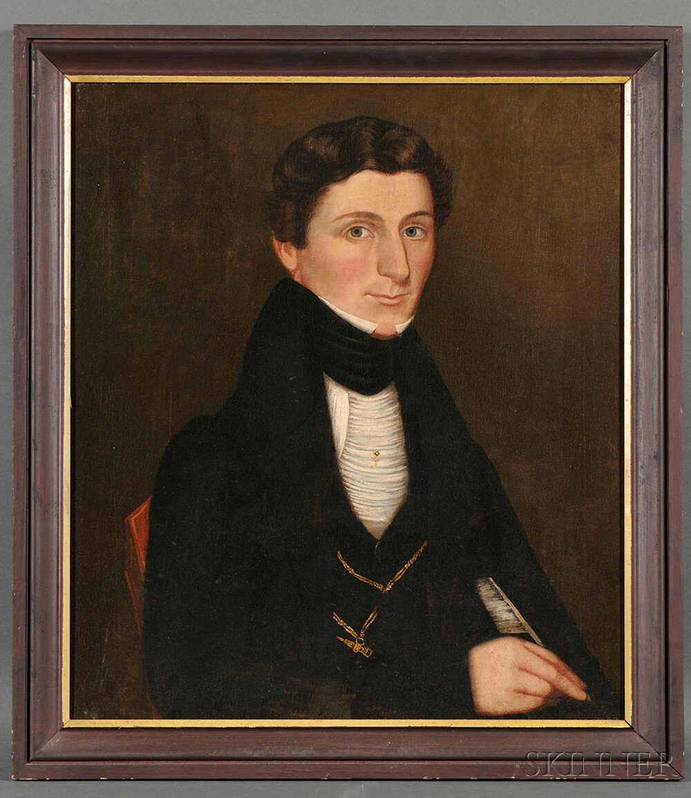 Appraisal: American School th Century Portrait of a Young Gentleman Unsigned