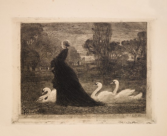 Appraisal: F LIX BUHOT La Dame aux Cygnes Etching aquatint and