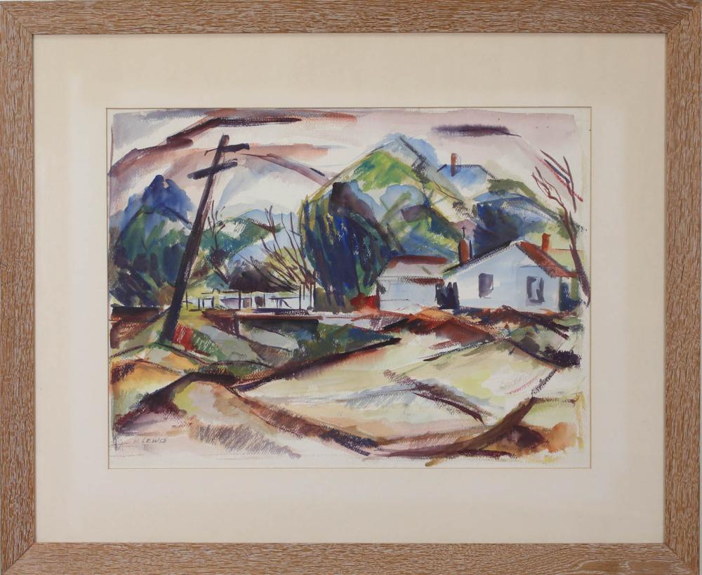 Appraisal: HENRY LEWIS Oregon Illinois th century watercolor on paper landscape