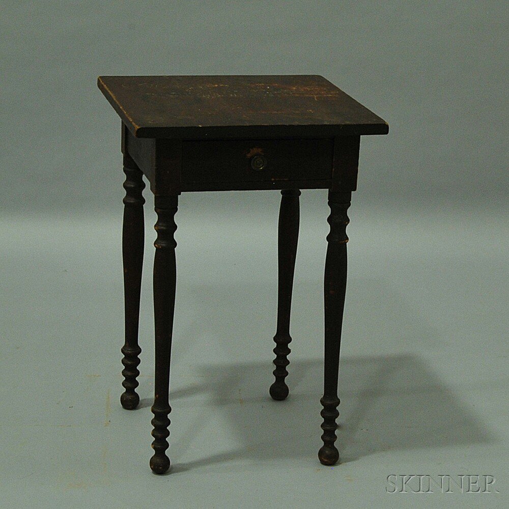 Appraisal: Federal Red-painted One-drawer Stand New England early th century the