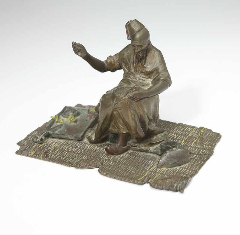 Appraisal: Late th early th century Austrian unmarked depicted sewing a