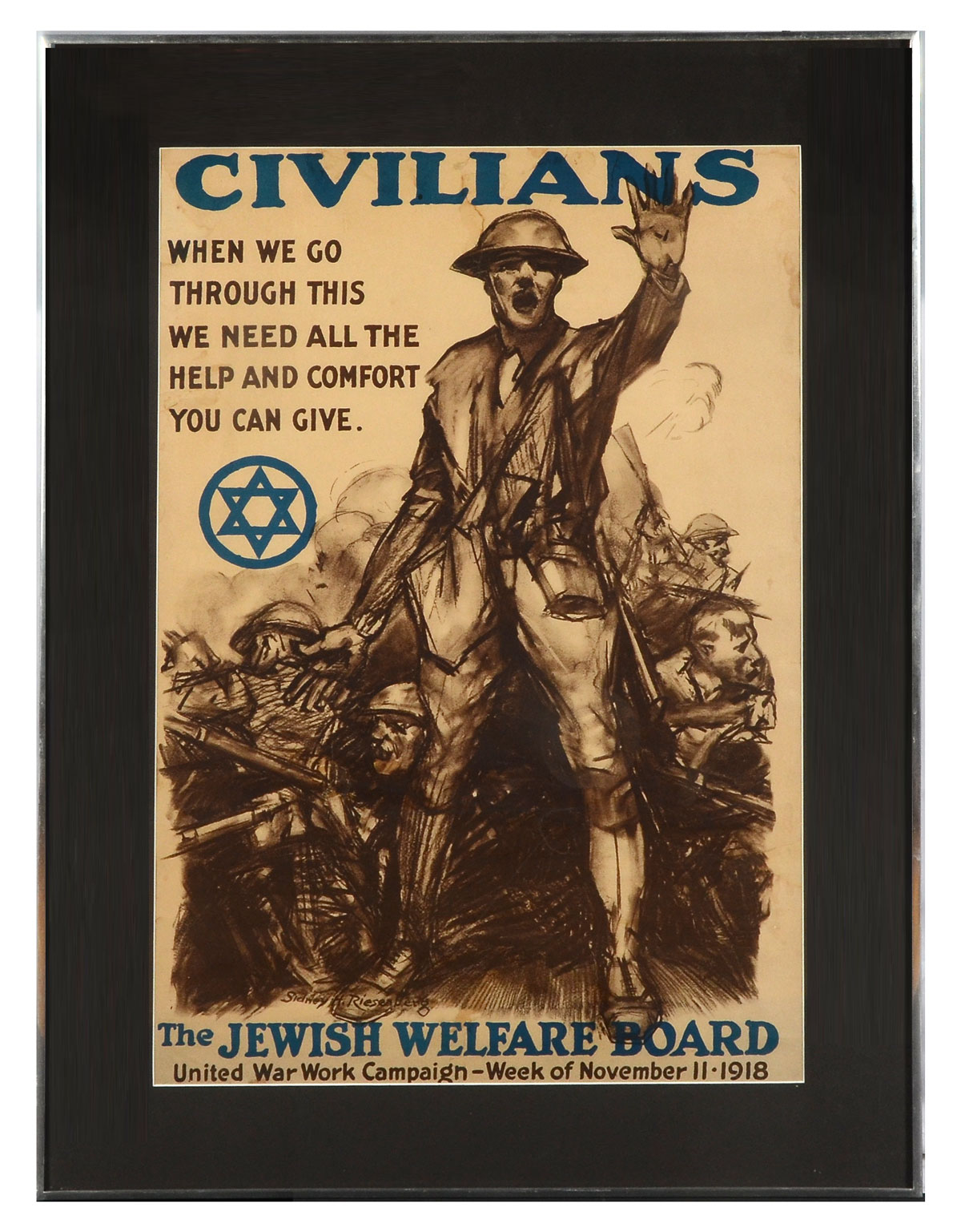 Appraisal: RIESENBERG POSTER FOR THE JEWISH WELFARE BOARD Sight size is