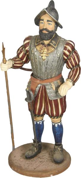 Appraisal: ' Medieval Soldier Statue Made of a hollow plastic fiberglass