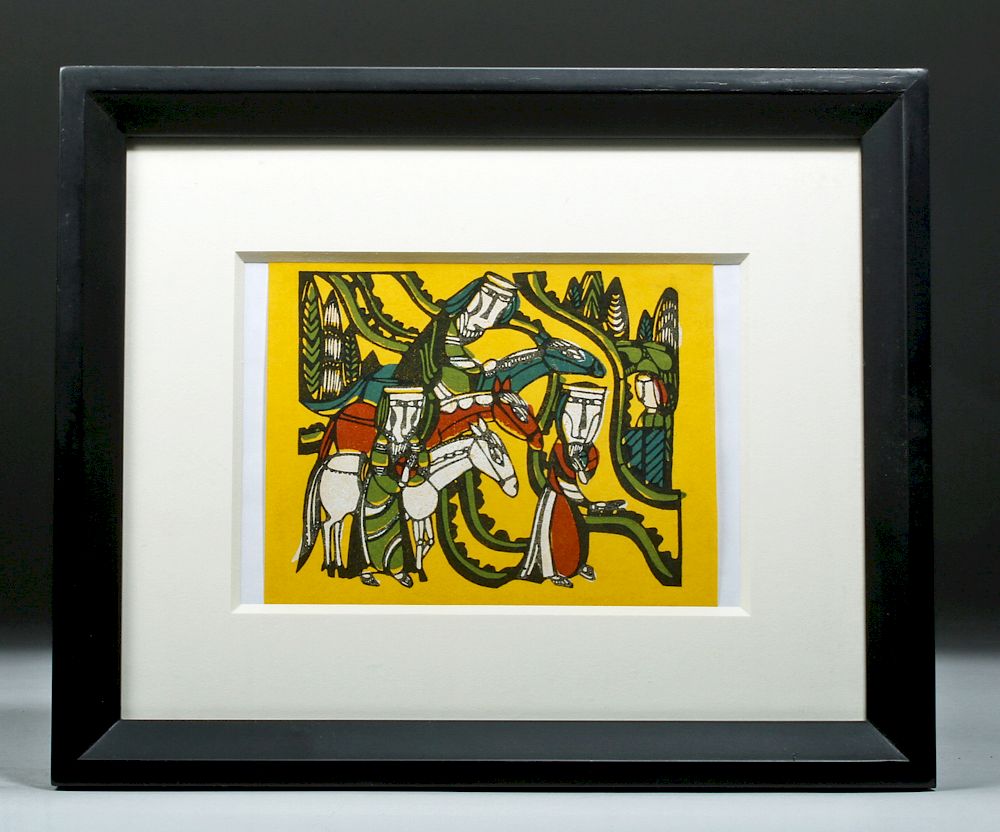 Appraisal: th C Sadao Watanabe Print - Three Wise Men framed