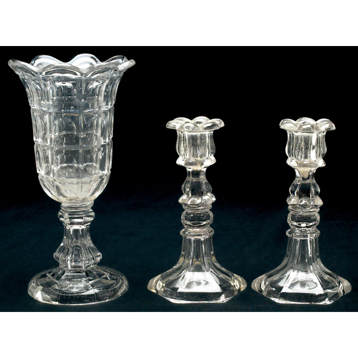 Appraisal: Boston and Sandwich spooner flaring form in clear glass with