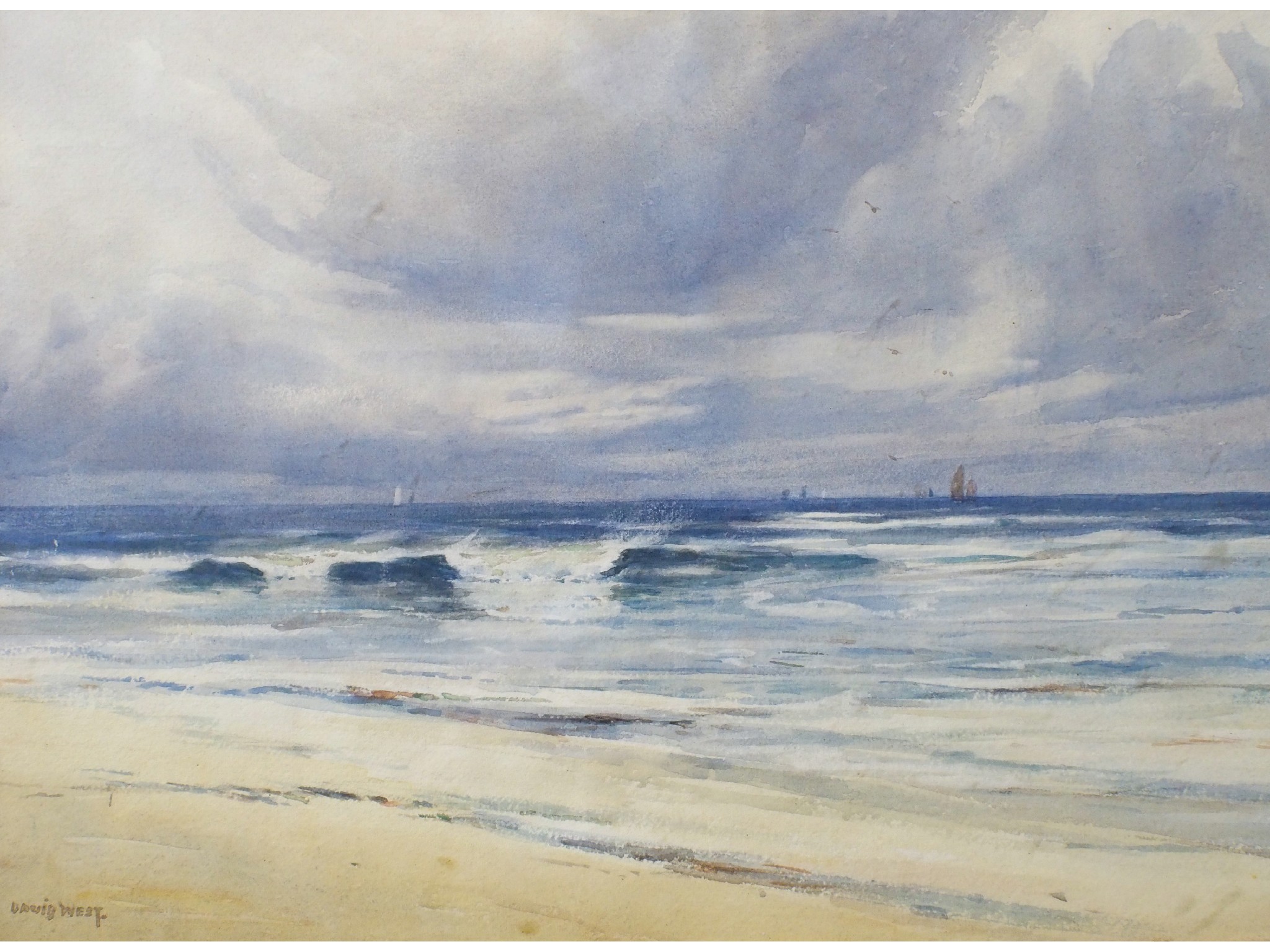 Appraisal: DAVID WEST RSW Scottish - AFTERNOON ON THE MORAY FIRTHWatercolour