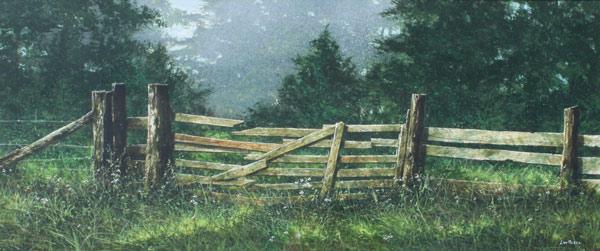 Appraisal: MESSA Lou American th C Old Fence Watercolor '' x