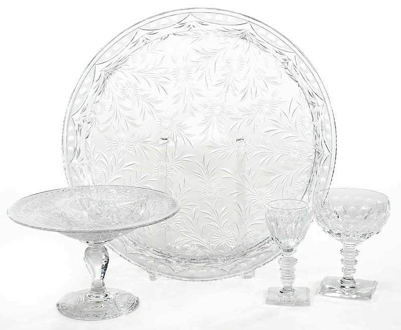 Appraisal: Pieces of Cut Glass eight cordials in eight wine glasses