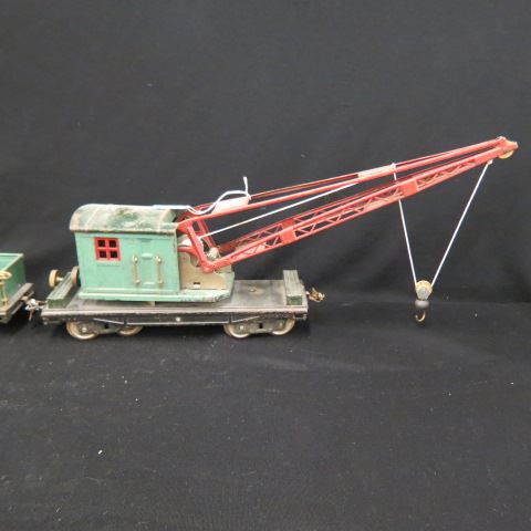 Appraisal: Early Lionel Tin Train Cars crane tanker and log car