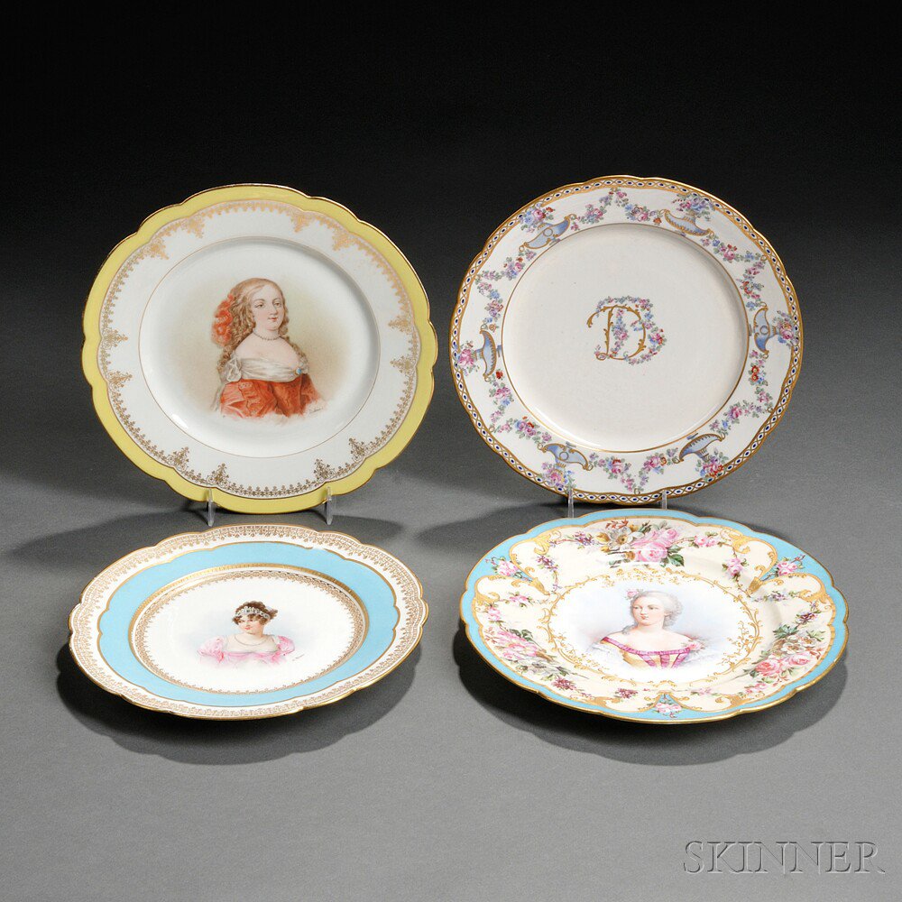 Appraisal: Four Sevres Porcelain Plates France th and th century each