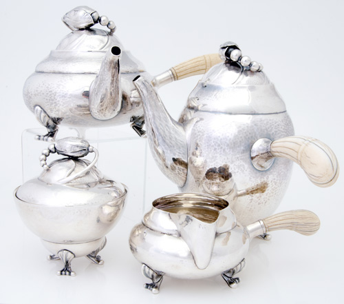 Appraisal: Georg Jensen Denmark sterling blossom coffee service ca Designed by