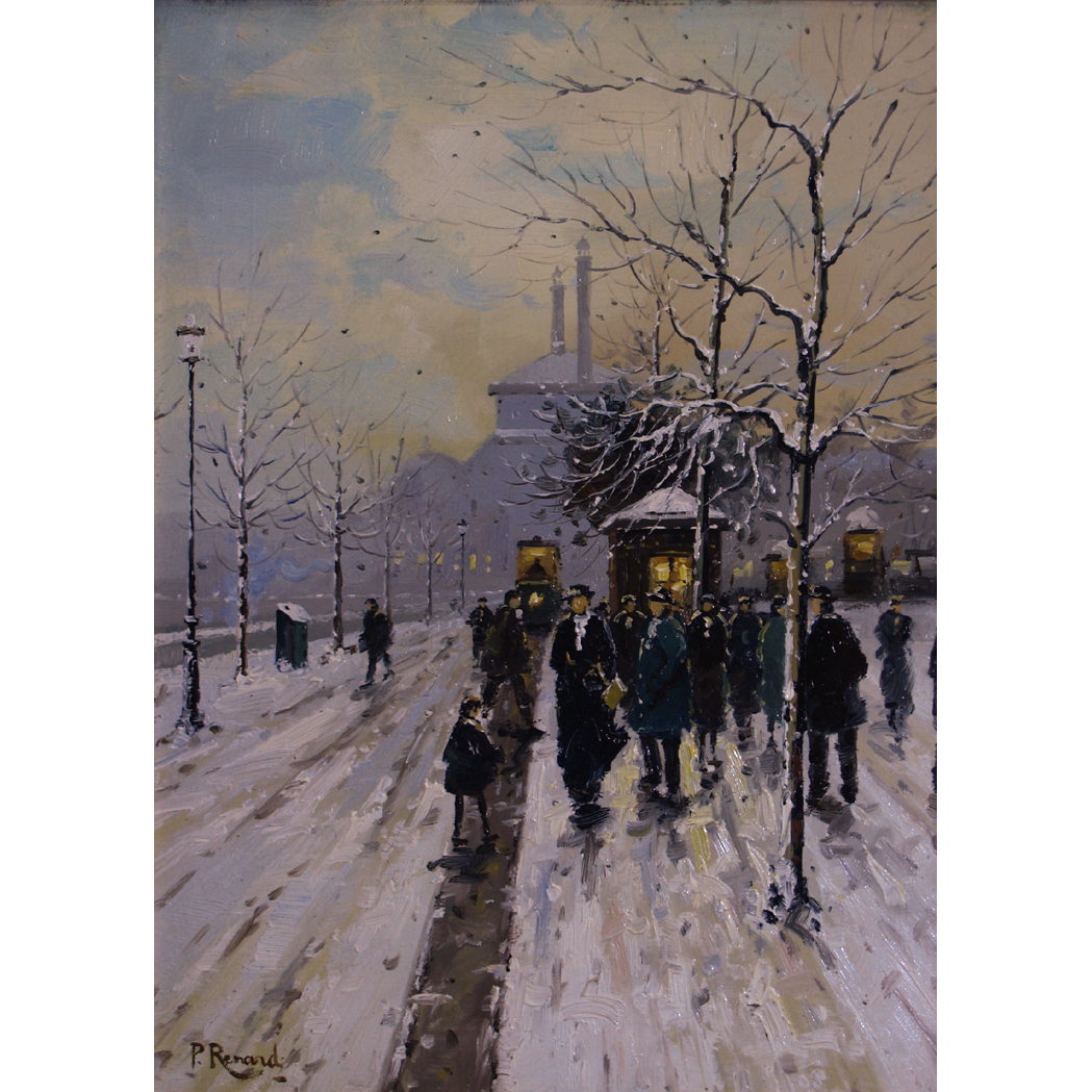 Appraisal: Paul Renard French th Century Winter in Paris Signed P