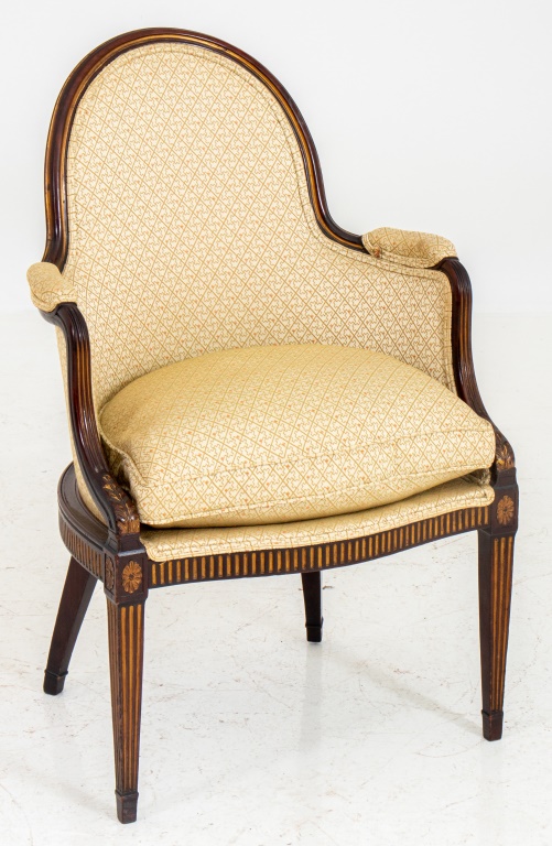 Appraisal: GEORGE III STYLE DESK CHAIR George III style mahogany desk